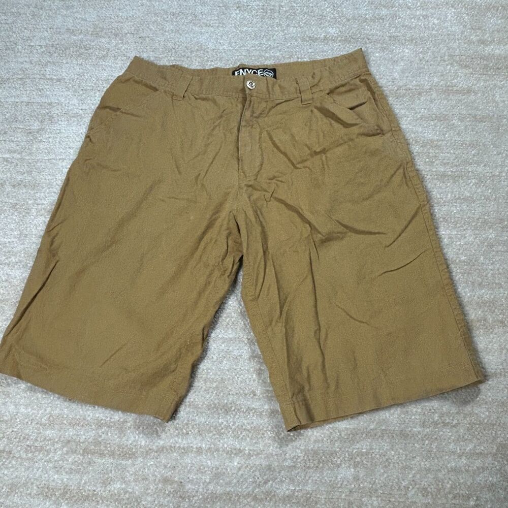 Enyce Sean Combs Mens 38 Tan Bermuda Chino Shorts Ramie Cotton 17in